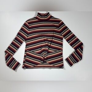 One Clothing Multicolor Striped Turtleneck Top. 🍁🥮🍂